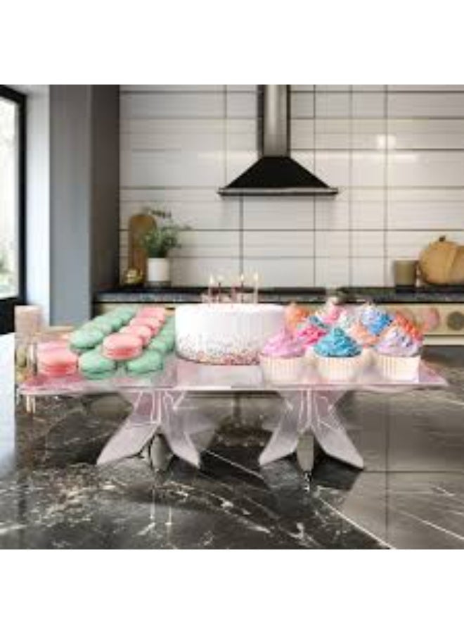 EMAAZZ LLC Premium Clear Acrylic Buffet Riser Stands Set – Modern Food Display Stand for Dessert, Cake, Appetizers & Catering | Elegant Serving Display for Parties, Hotels, Restaurants, Events & Home Buffet - Image 2