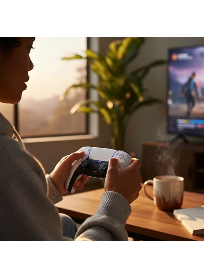 DualSense Wireless Gaming Controller – White | Advanced Haptic Feedback, Adaptive Triggers, Built-In Microphone & Motion Control – Compatible with Console Version 5 - Image 4