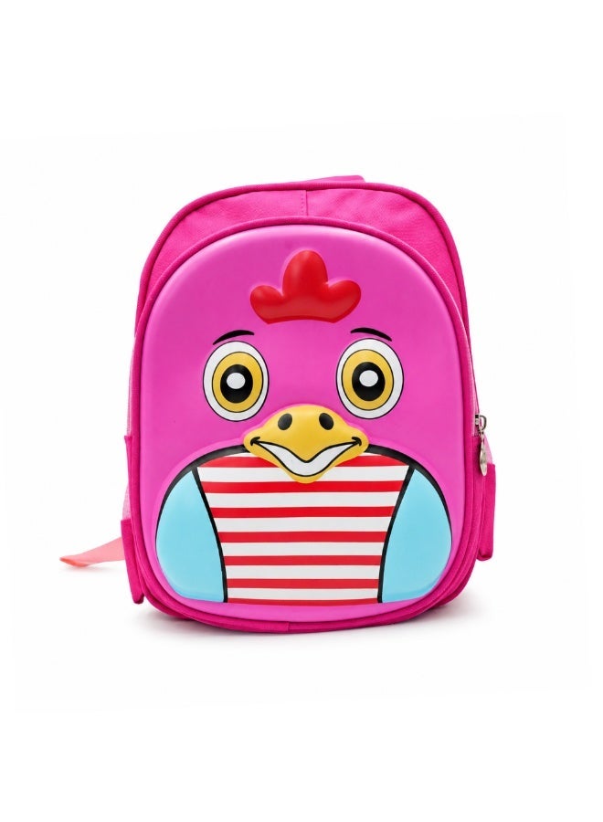 School Backpack Lightweight Large Capacity Multi Pocket Bookbag Adjustable Padded Shoulder Straps Water Resistant Everyday Backpack Study Travel Outdoor Activities Daily Use (Rosy rooster pink) - Image 1