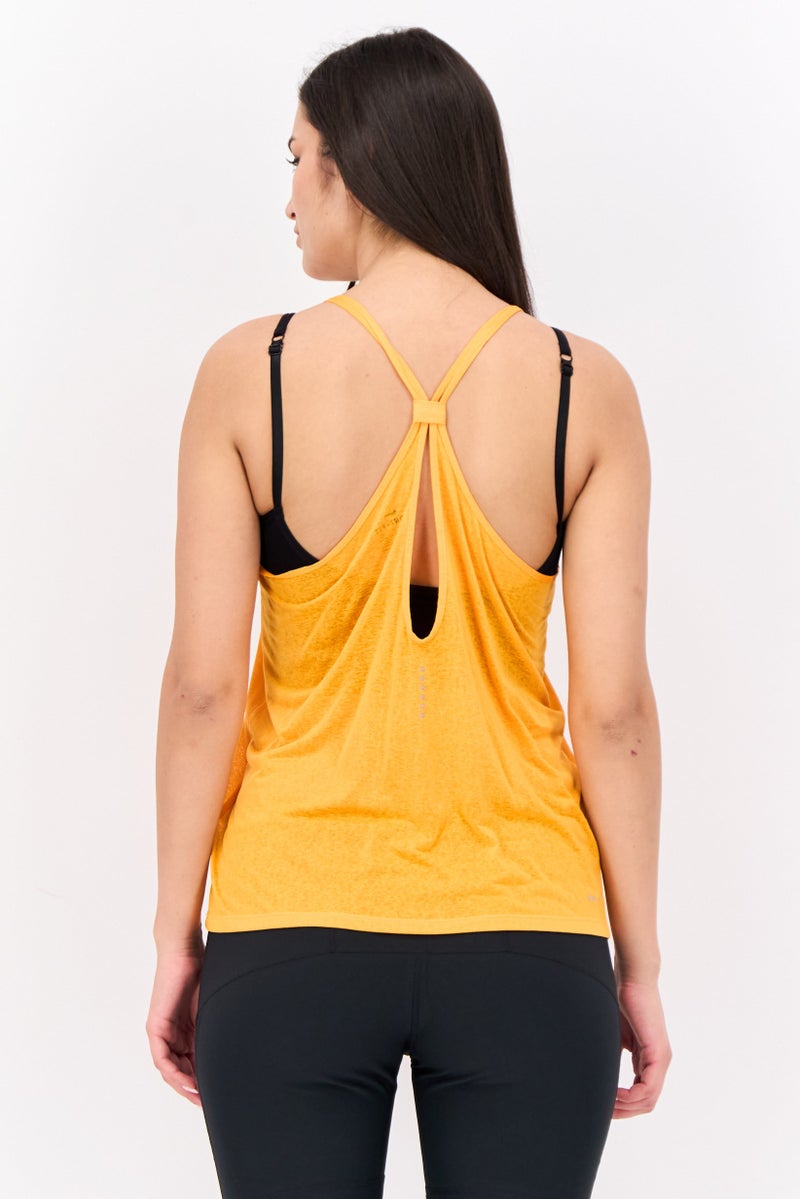 Nike Women Dri Fit Sleeveless Running Tank Top, Orange - Image 2