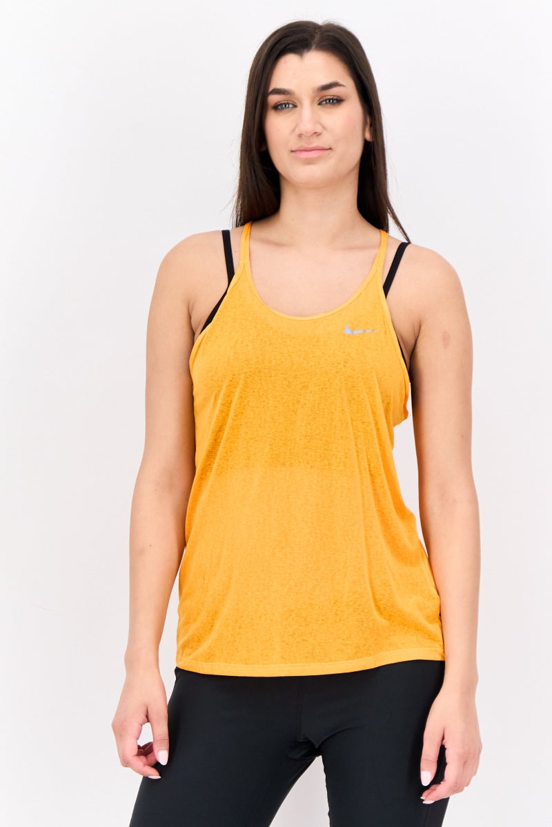 Nike Women Dri Fit Sleeveless Running Tank Top, Orange - Image 1