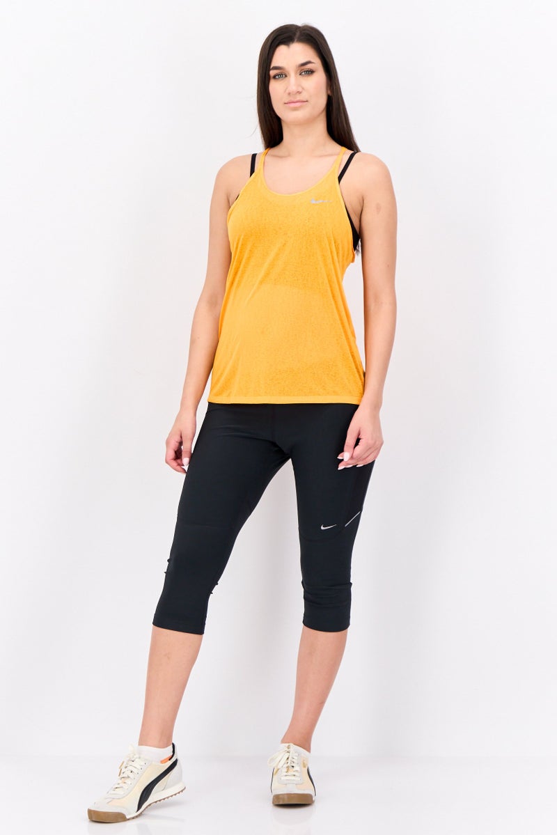 Nike Women Dri Fit Sleeveless Running Tank Top, Orange - Image 4