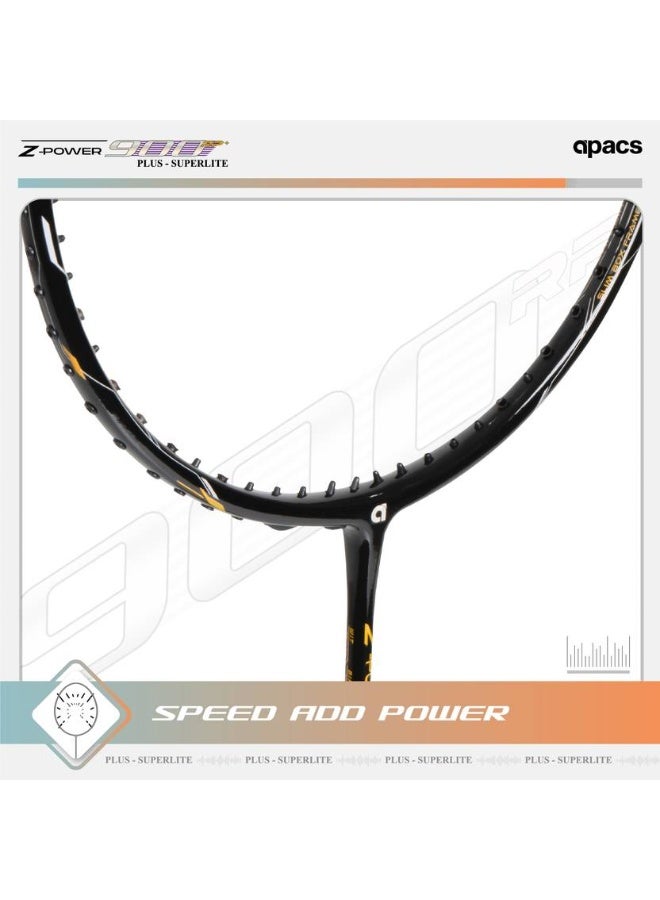 Apacs apacs Z Power 900 RP+ Super Lite (Lightweight, Extra Slim Shaft) 33LBS | Japan HMG Black Unstrung Badminton Racquet  (Pack of: 1, 75 g)  - Image 5