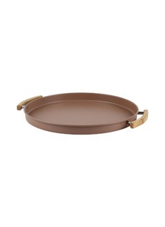 DANUBE HOME Danube Home Mocha Serving Tray With Rubber Wood Handle 37X37X3Cm | Iron Metal, Rubber Wood Serving Tray | Multifunctional Serving Platter For Home Kitchen Dining - Brown  - Image 2