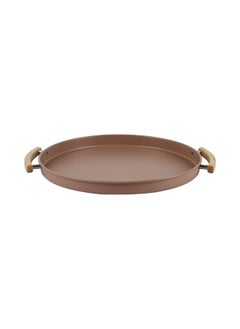 DANUBE HOME Danube Home Mocha Serving Tray With Rubber Wood Handle 37X37X3Cm | Iron Metal, Rubber Wood Serving Tray | Multifunctional Serving Platter For Home Kitchen Dining - Brown  - Image 3