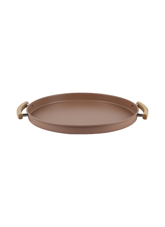 DANUBE HOME Danube Home Mocha Serving Tray With Rubber Wood Handle 37X37X3Cm | Iron Metal, Rubber Wood Serving Tray | Multifunctional Serving Platter For Home Kitchen Dining - Brown  - Image 3