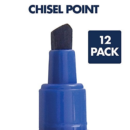 Quartet علامات جافة من كوارتيه، علامات لوح أبيض، طرف مائل، إندورا جلايد، أقلام جافة للوح الأبيض للمعلمين، التعليم المنزلي ومستلزمات المكتب، أزرق، 12 عبوة (5001-3M) - Image 4