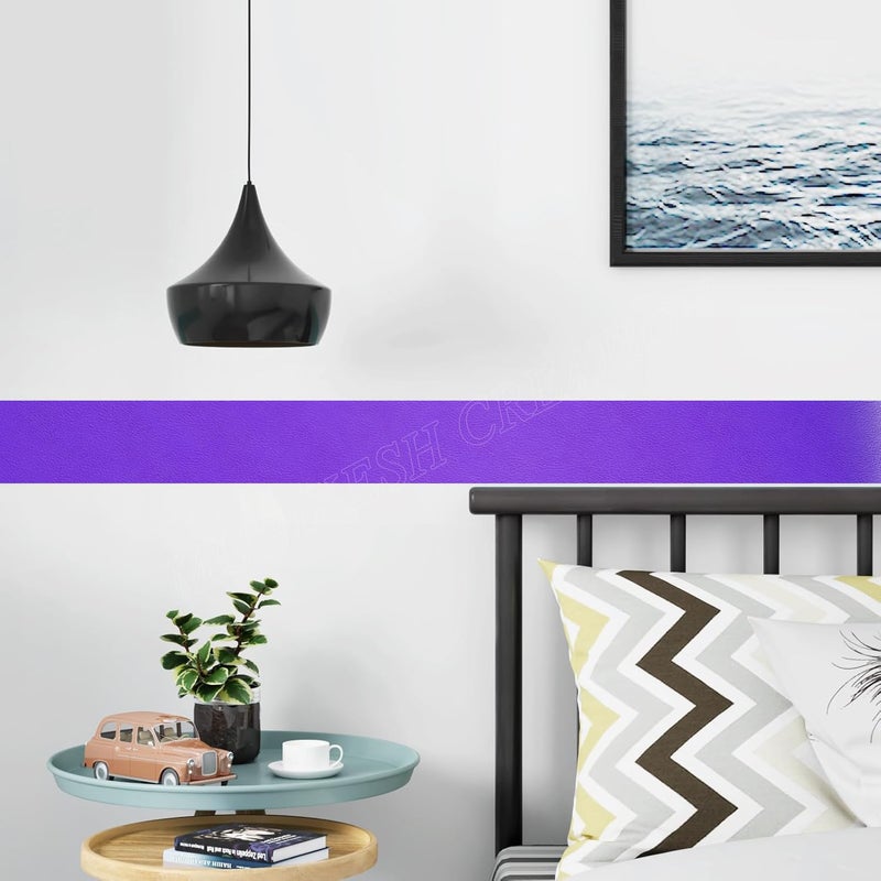 MUNIKESH CREATION Dark Purple Colour Wallpaper Border Peel and Stick Dark Purple Contact Paper for Countertops Border, Wall Corners Stickers and Wall Decor Waterproof Self Adhesive 4x240 Inch - Image 4