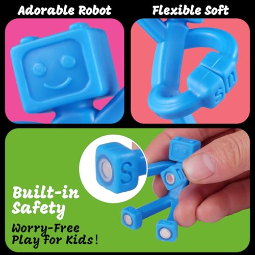 YOTNUS 6 PCS Magnetic Travel Toys for Kids Creative Portable and Educational MagneticPeopleMagnetMen Cute Robot Funny Magnets Small Fidget Toys for Classroom Prizes Easter Egg Stuffers Office - Image 5