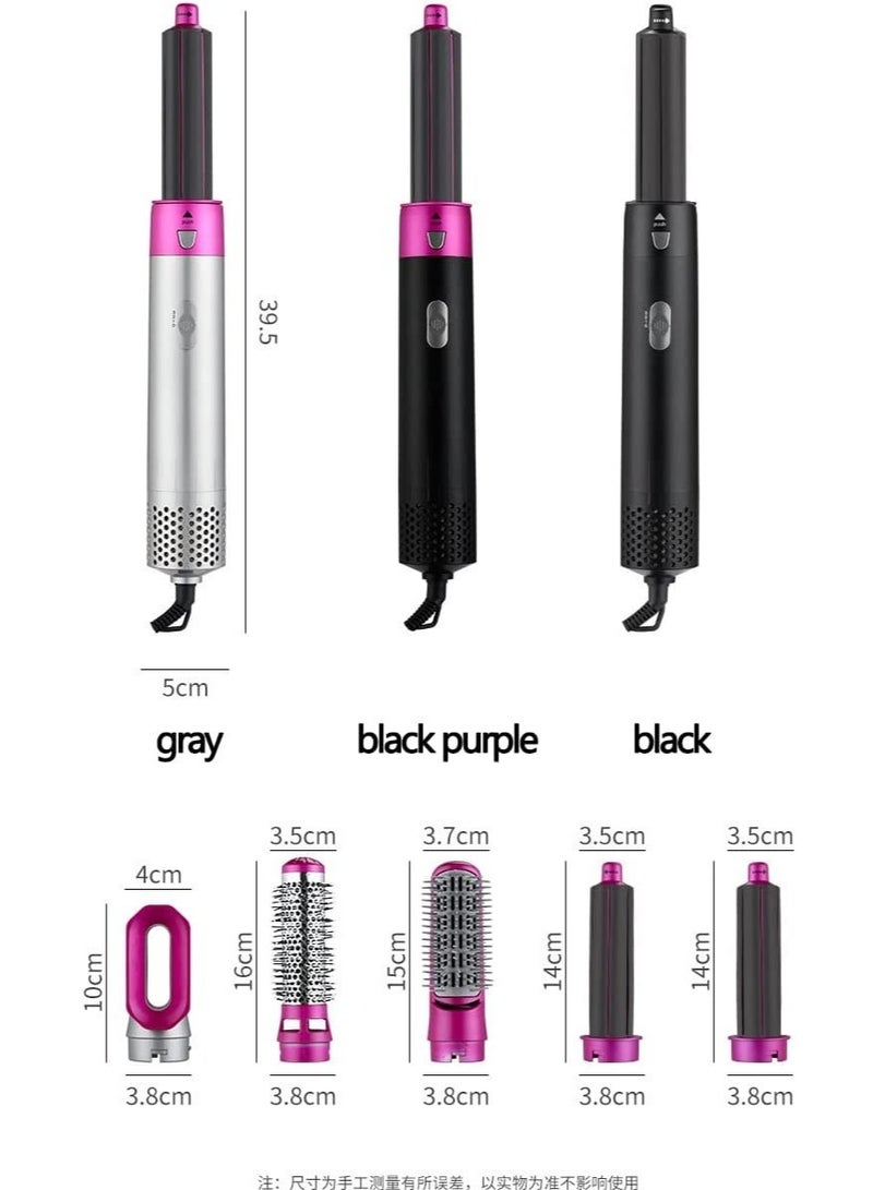 Hair Dryer Brush Set 5 in 1 Blowout Brush Negative Ion Detachable Hair Dryer Styler Volumizer Hot Air Hair Dryer Brush with 2 Styling Brush Heads for Straightening Curling Drying Combing Scalp Massage - Image 3