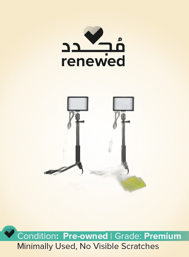 Neewer Renewed - Neewer 2 Packs Dimmable 5600K USB LED Video Light with Adjustable Tripod Stand/Color Filters for Tabletop/Low Angle Shooting, Colorful LED Lighting, Product Portrait Youtube Video Photography - Image 1