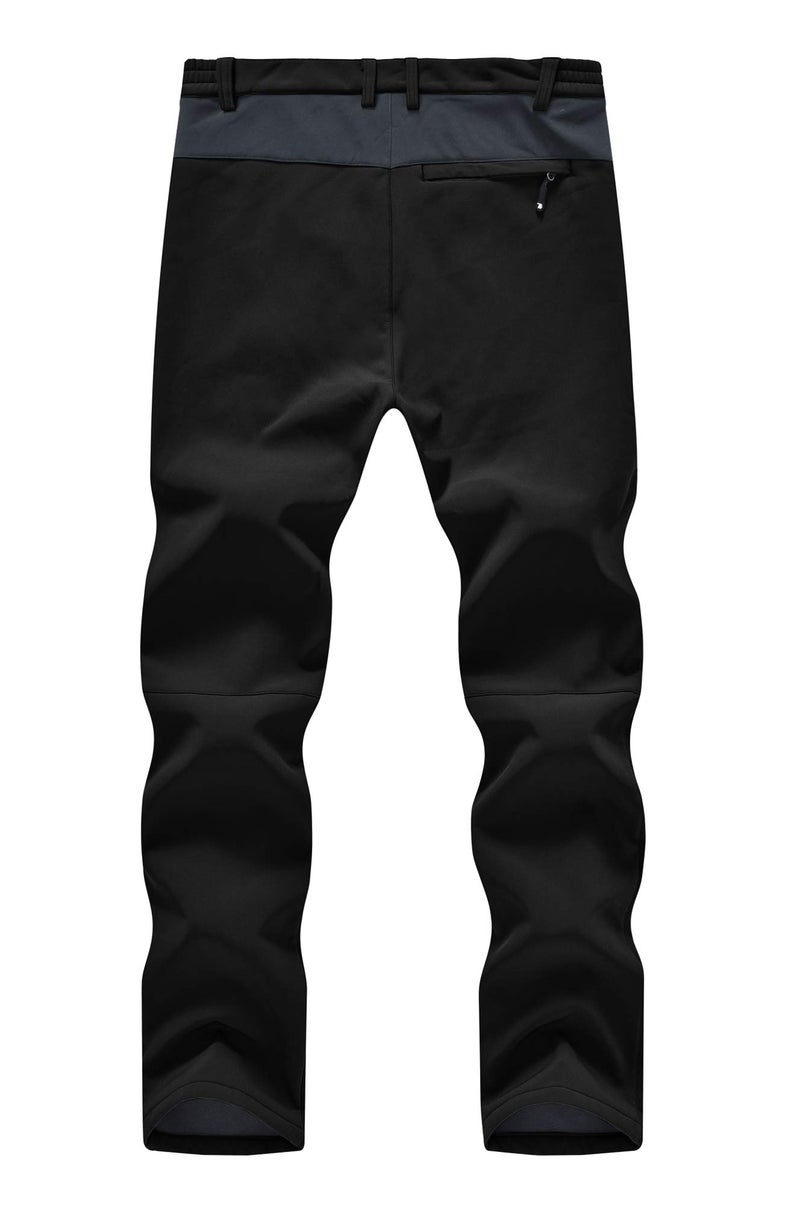 YSENTO Men's Fleece Lined Ski Snow Pants Winter Waterproof Softshell Insulated Hiking Cargo Pants Black US 36 - Image 3