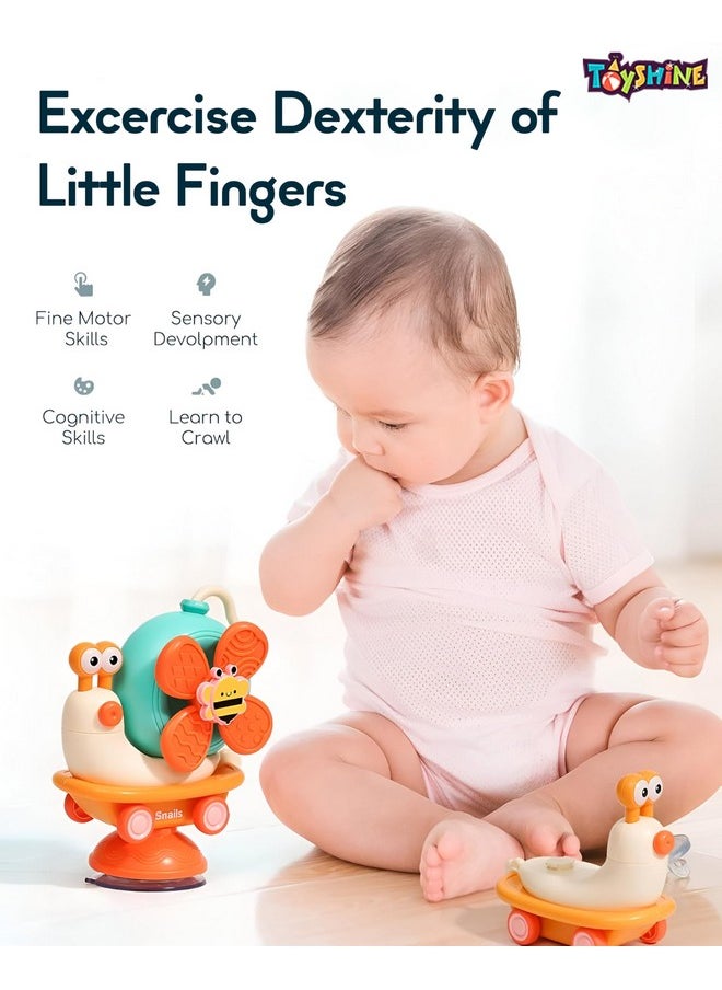 Toyshine Toyshine Spin and Stimulate Soothing Sensory High Chair Snail Toy with Suction Cup Spinner Montessori Toys for Babies Infants and Toddlers  - Image 2