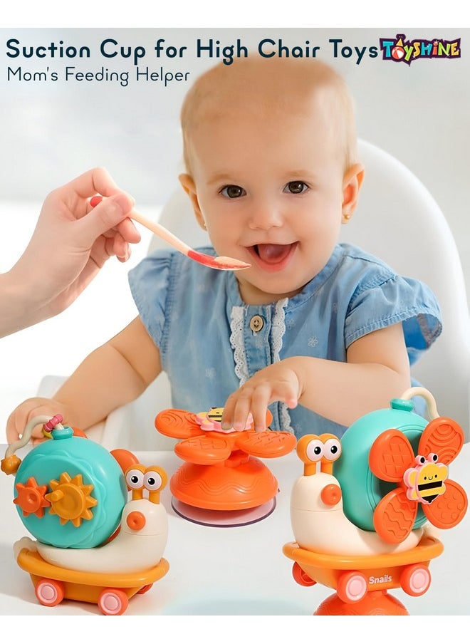 Toyshine Toyshine Spin and Stimulate Soothing Sensory High Chair Snail Toy with Suction Cup Spinner Montessori Toys for Babies Infants and Toddlers  - Image 4