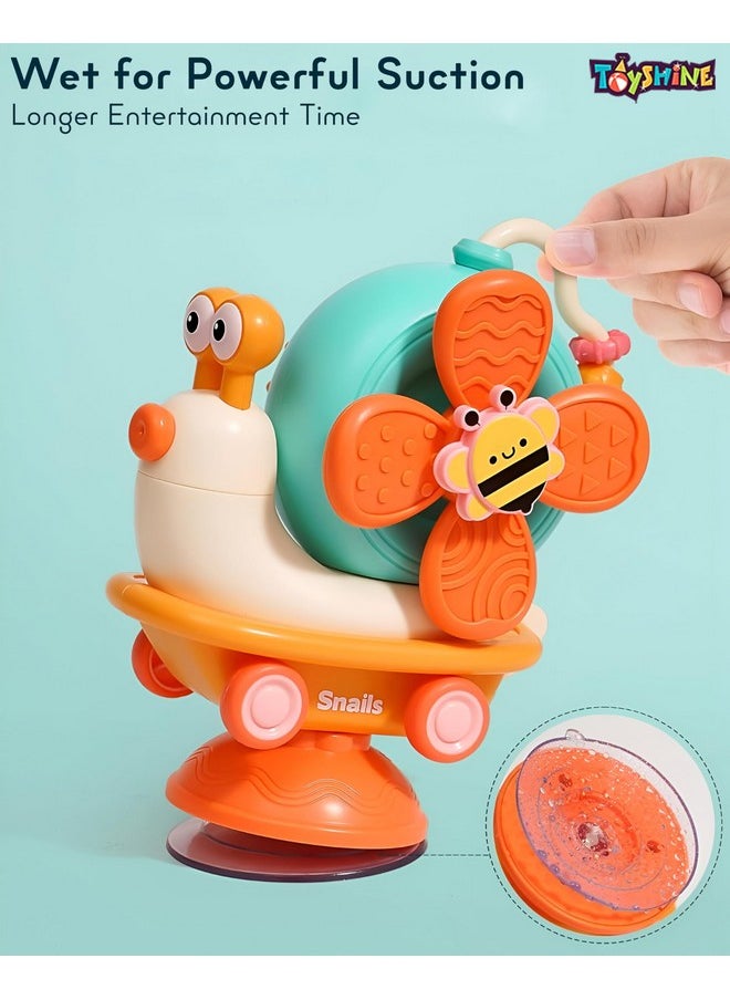 Toyshine Toyshine Spin and Stimulate Soothing Sensory High Chair Snail Toy with Suction Cup Spinner Montessori Toys for Babies Infants and Toddlers  - Image 5