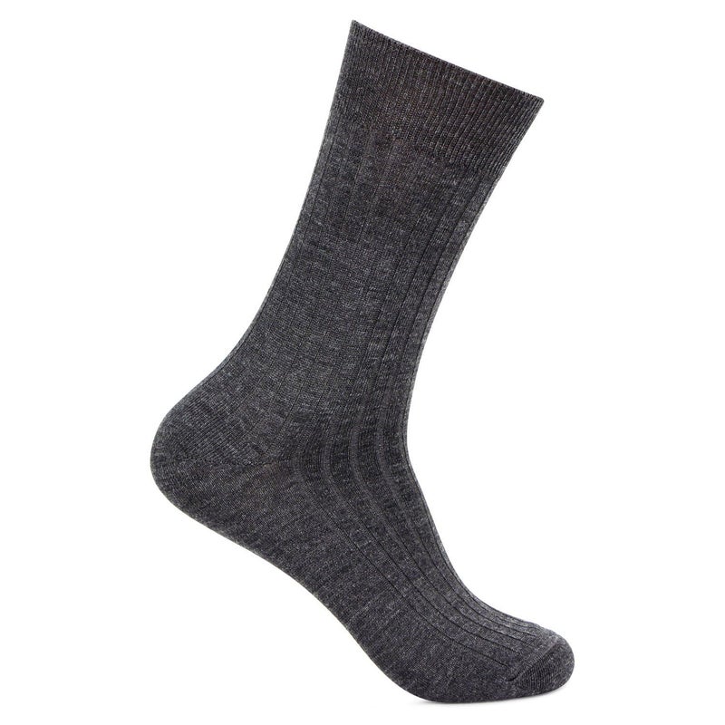 Bonjour Men's Rib Woollen Crew Socks - Anthra - Image 5