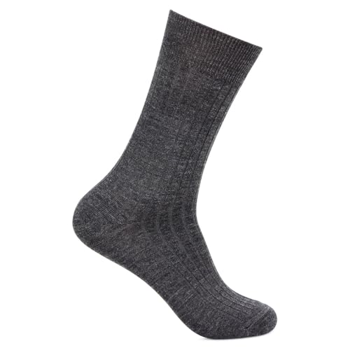 Bonjour Men's Rib Woollen Crew Socks - Anthra - Image 1