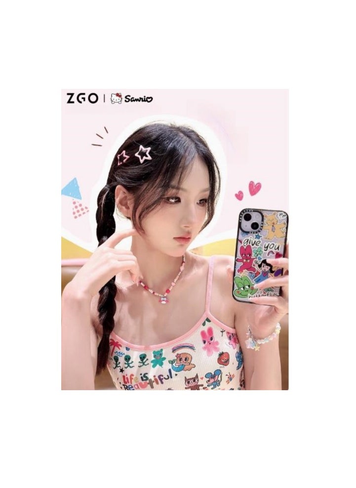 ZGO Bow Necklace, Children's Sweet girl Dopamine Necklace  - Image 4
