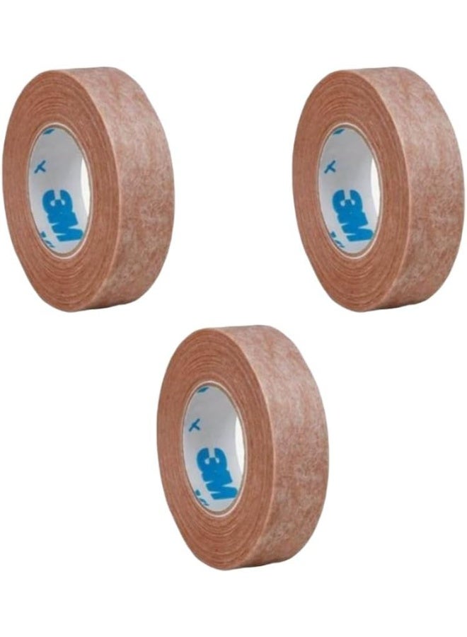 3M Micropore Surgical Tape, Tan, 0.5 inch Wide, 3 Rolls - Image 1
