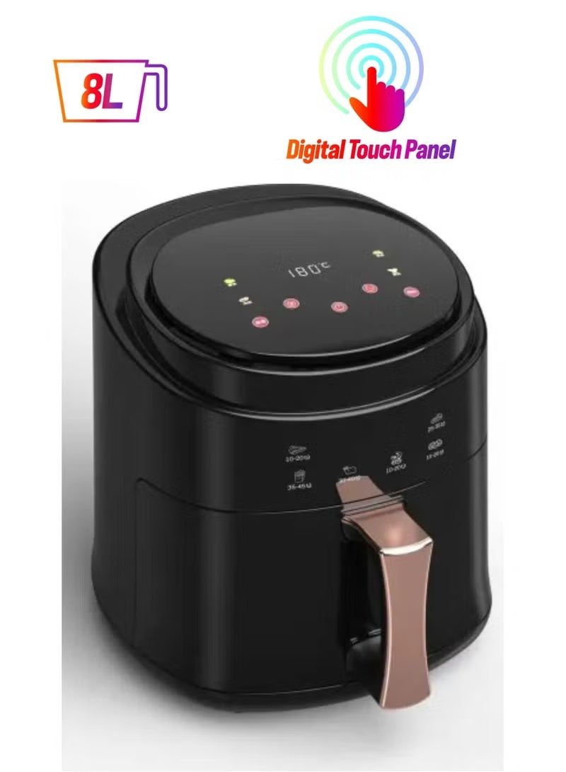 SILVER CREST Multifunctional Digital Touch Air Fryer 8L 3000W, Oil-Free Healthy Cooker, Preset Programs, Large Family Air Fryer Oven & Toaster, Fast Heating, Non-Stick Basket, Easy Clean - Image 1