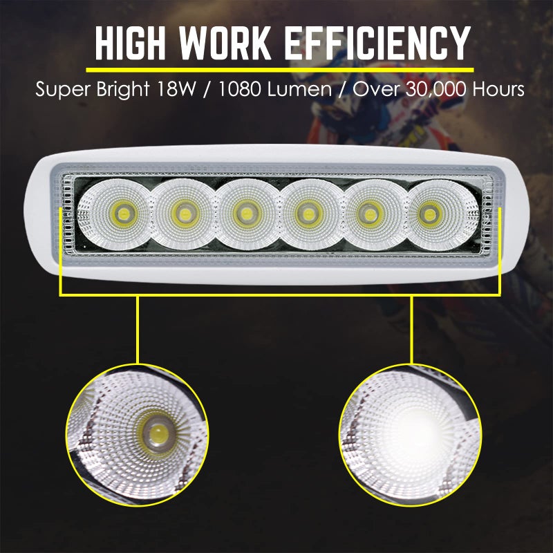 Acelane LED Boat Lights Marine Light Bar T-Top Spreader Light Bar White Flood Beams Boat Deck Lights Dock Lights IP67 Waterproof 12V 18W for Pontoon Boat Truck SUV Off-Road Night Fishing Accessories - Image 4