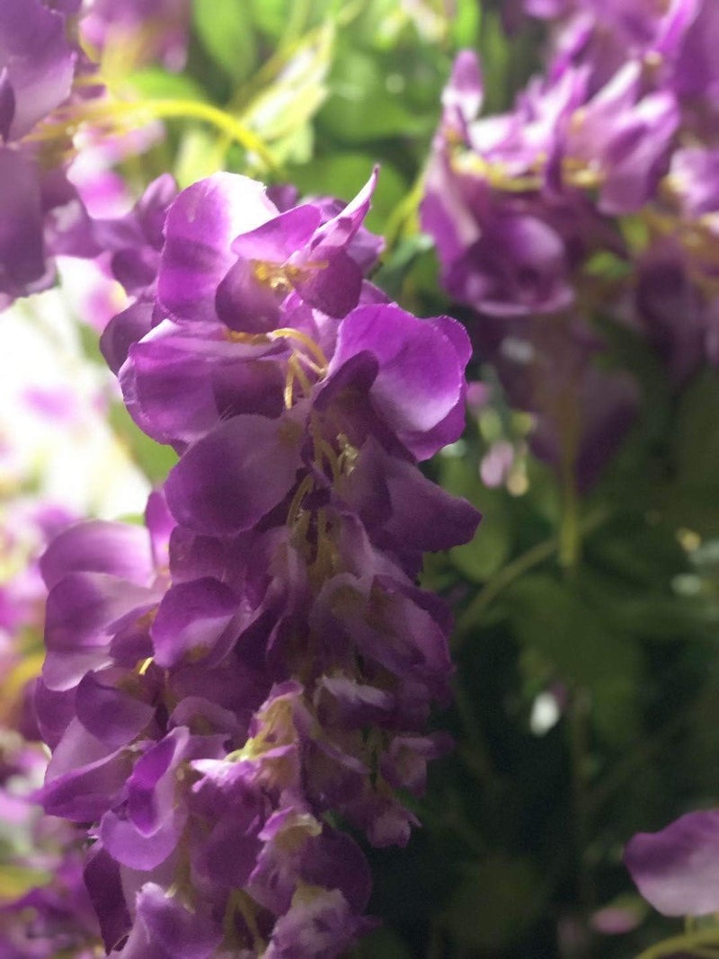 AMERIQUE Gorgeous  Unique 5 Feet PrePotted Artificial Purple Red Wisteria Tree with Flowers Feel Real Technology - Image 3