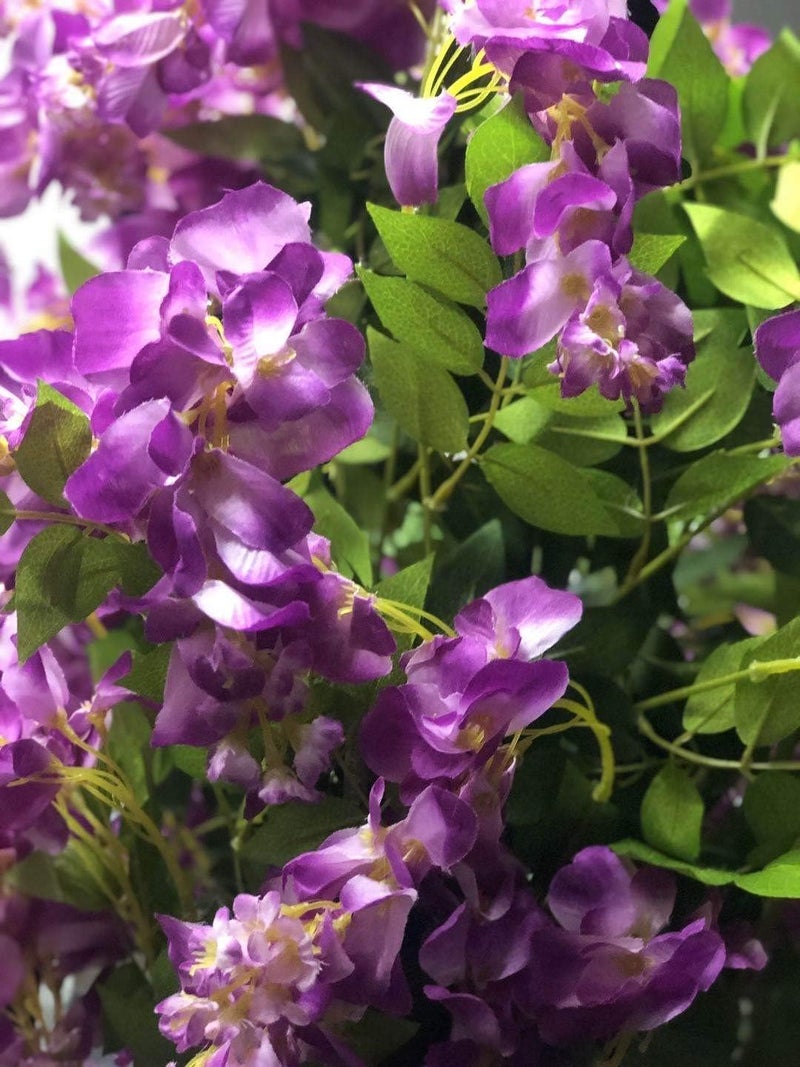 AMERIQUE Gorgeous  Unique 5 Feet PrePotted Artificial Purple Red Wisteria Tree with Flowers Feel Real Technology - Image 4