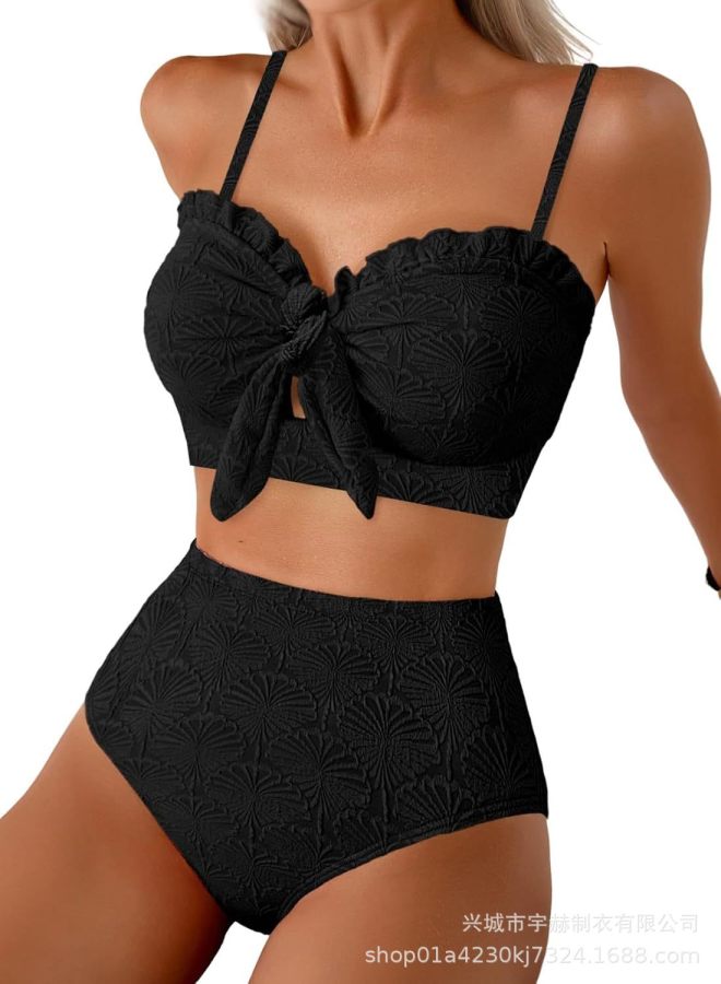 European And American High-waisted Slimming Special Comfort Fabric Swimsuit Women's Multi-colored Bikini Swimsuit