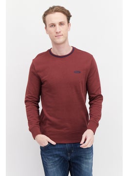 Levi's Men Crew Neck Brand Logo Sweatshirt, Maroon  - Image 1