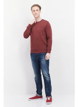 Levi's Men Crew Neck Brand Logo Sweatshirt, Maroon  - Image 3