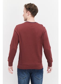Levi's Men Crew Neck Brand Logo Sweatshirt, Maroon  - Image 4