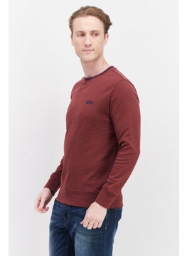 Levi's Men Crew Neck Brand Logo Sweatshirt, Maroon  - Image 2