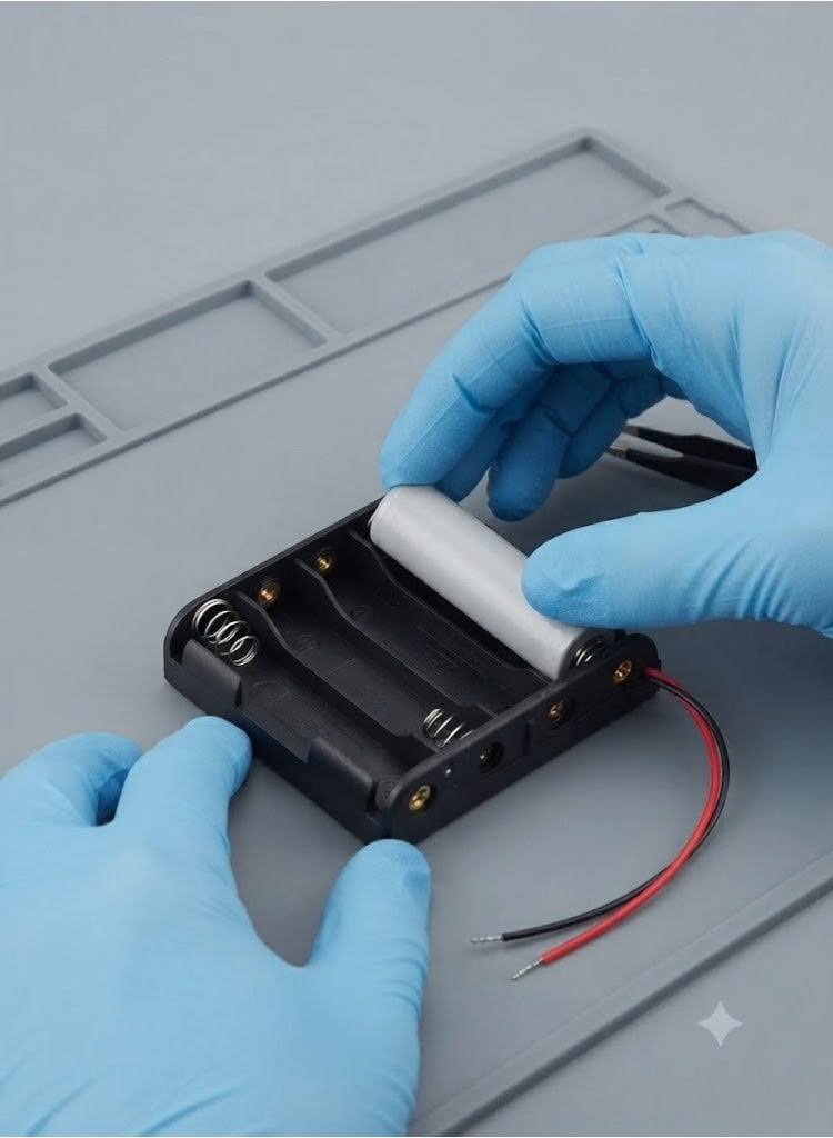 KNP 18650 4-Slot Battery Holder with Leads - 3.7V - Image 3
