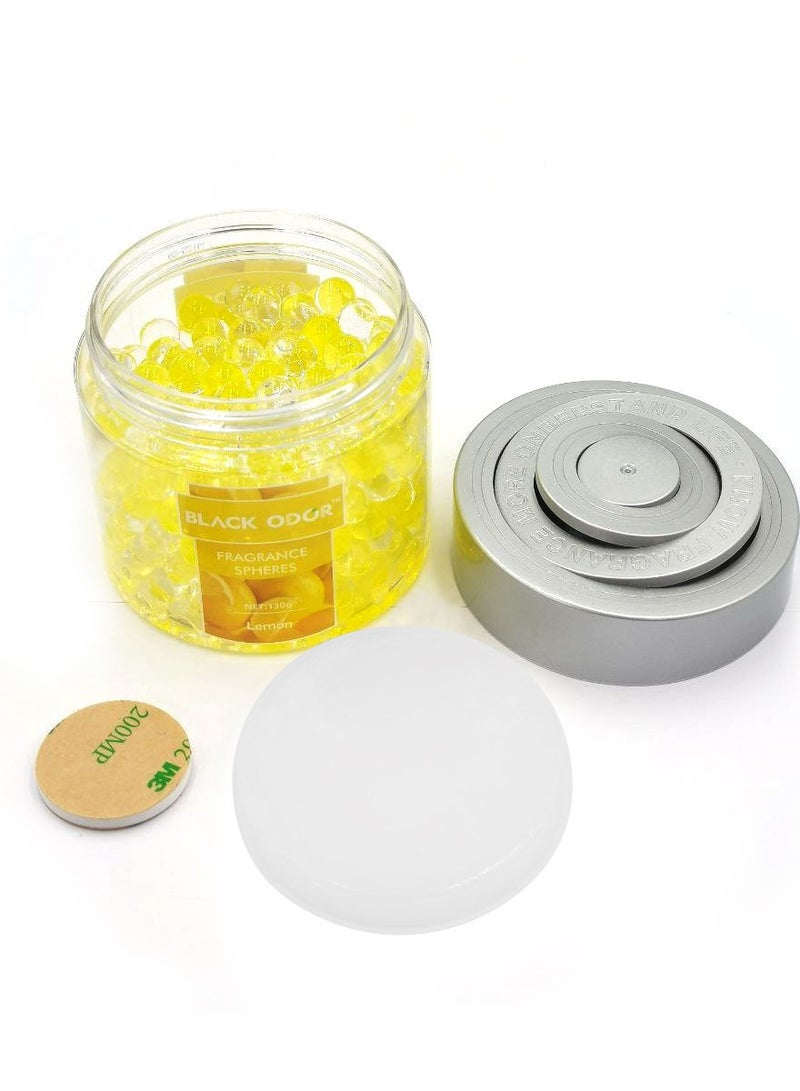 Combo - Buy 3PCS BLACK ODOR Lemon Fragrance Spheres Air Freshener, 130g Long-Lasting Fragrance For Home, Washroom, Wardrobes, Car Dashboard BO-10 - Image 3