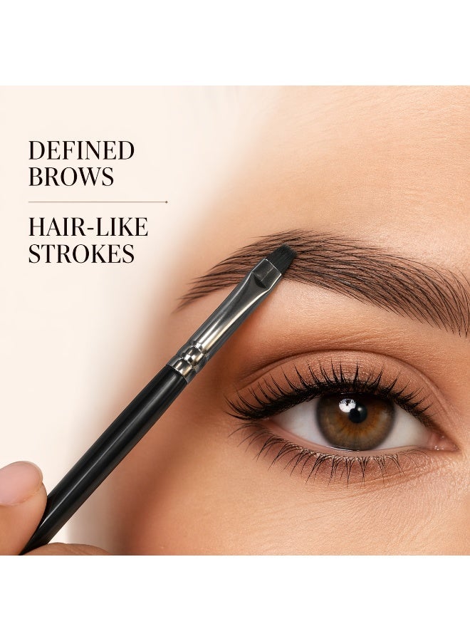 Precision Brow Brush – Angled Eyebrow Brush for Defining, Shaping & Filling – Thin Edge Makeup Brush for Pomade, Gel & Powder – Sharp Control, Hair-Like Strokes – Milana Leesa - Image 2