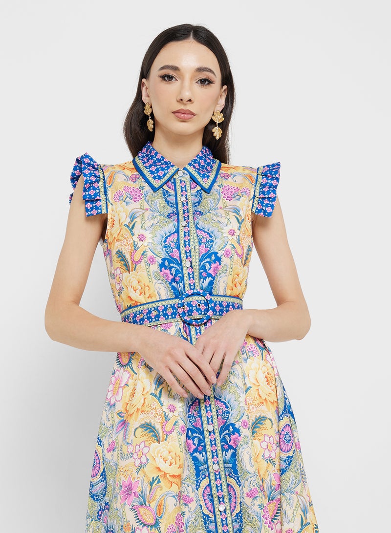 ELLA Floral Printed Dress - Image 3