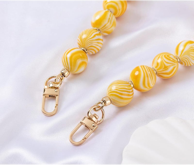 AUMEY Handbag Chain Straps Acrylic Purse Chain Strap Fashionable Replacement Purse Clutches Handles for Purse Handbags DIY (YZL01-Yellow) - Image 2