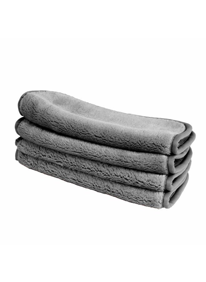 Eurow Makeup Removal Cleaning Cloth, 8 by 8 Inches, Gray, Pack of 4 - Image 1