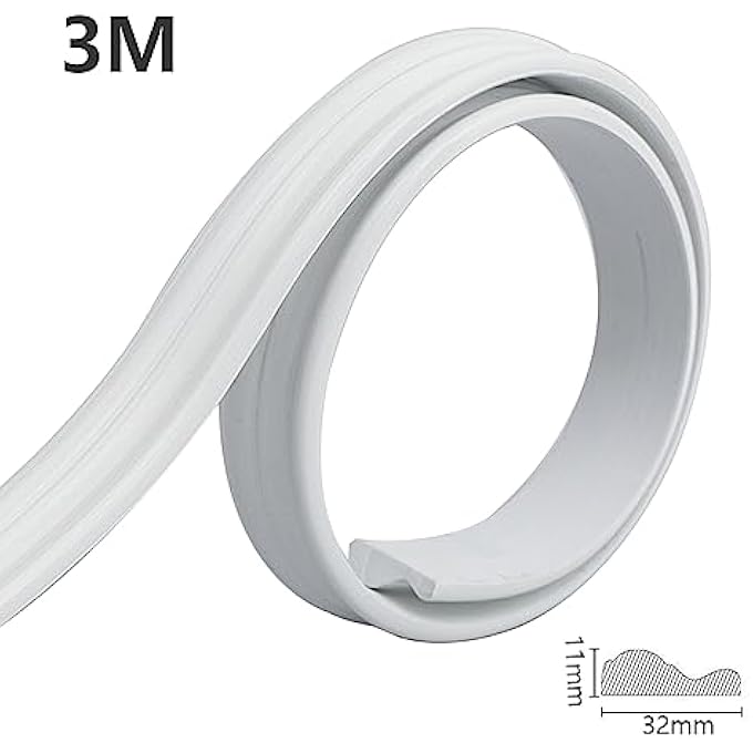 CEILING STRIPS, SELF-ADHESIVE TRIM STRIP, PEEL AND STICK, DIY HOME DECOR ON THE MIRROR FRAME OF THE CABINET DOOR, WALL, CEILING, FLOOR, CABINET, TILES, EDGES, TRIM (WHITE - 3 M) - Image 3