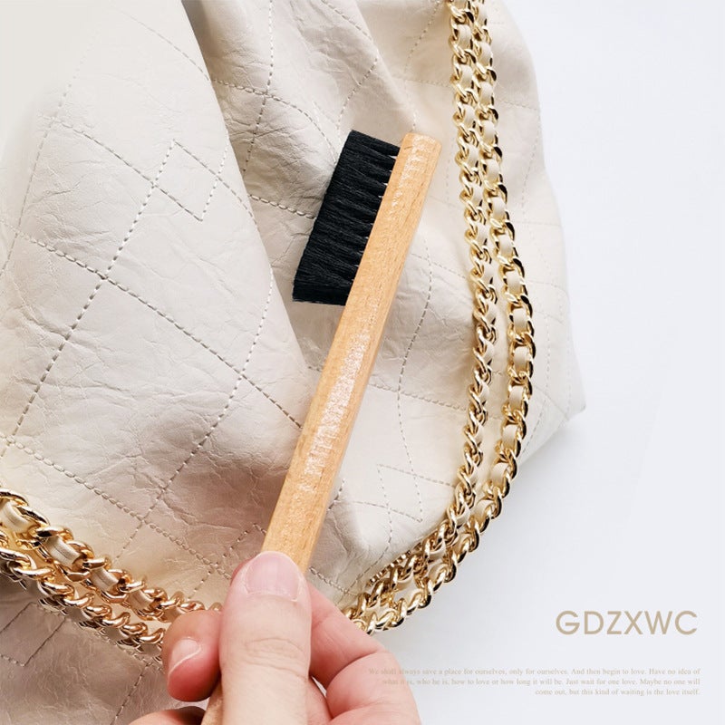Natural Horsehair and Wool Shoe Brush - Image 3