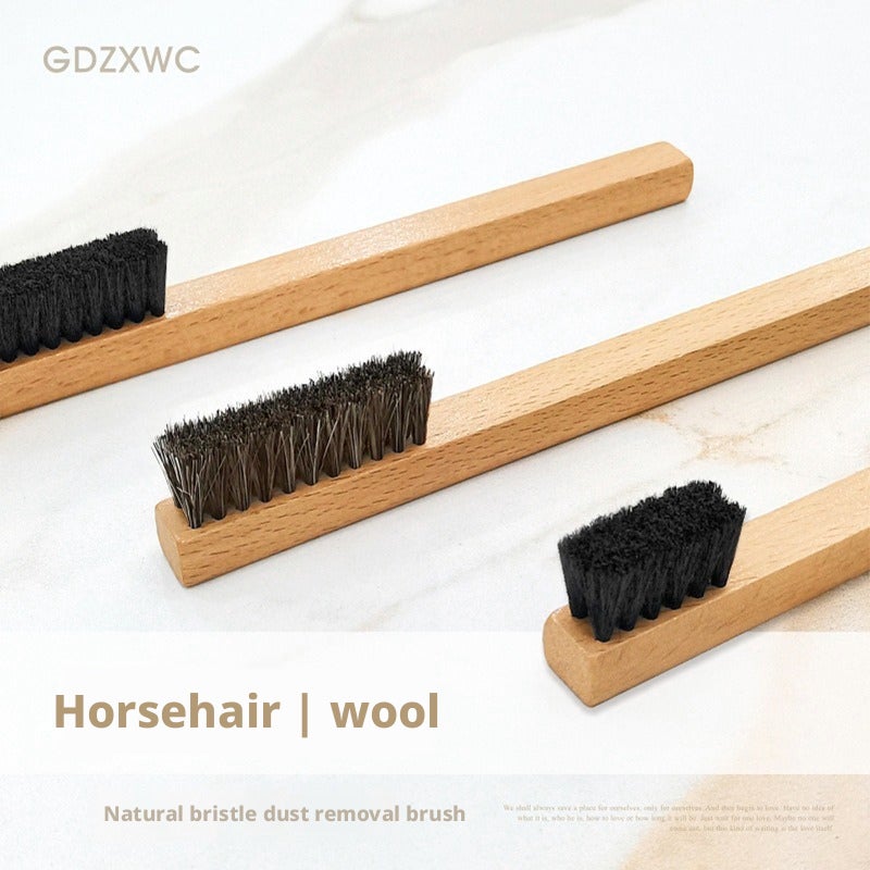Natural Horsehair and Wool Shoe Brush - Image 1