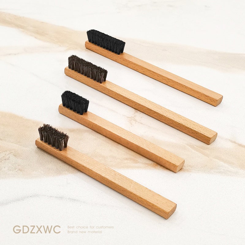 Natural Horsehair and Wool Shoe Brush - Image 2