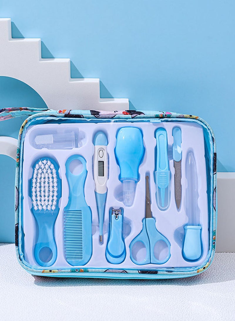 أطفال صغيرة مجموعة كير باك مكونة من 10 قطع ميزان حرارة لون أزرق - Image 1