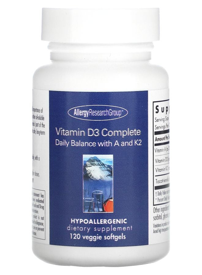 Allergy Research Group Vitamin D3 Complete 120 Veggie Softgels