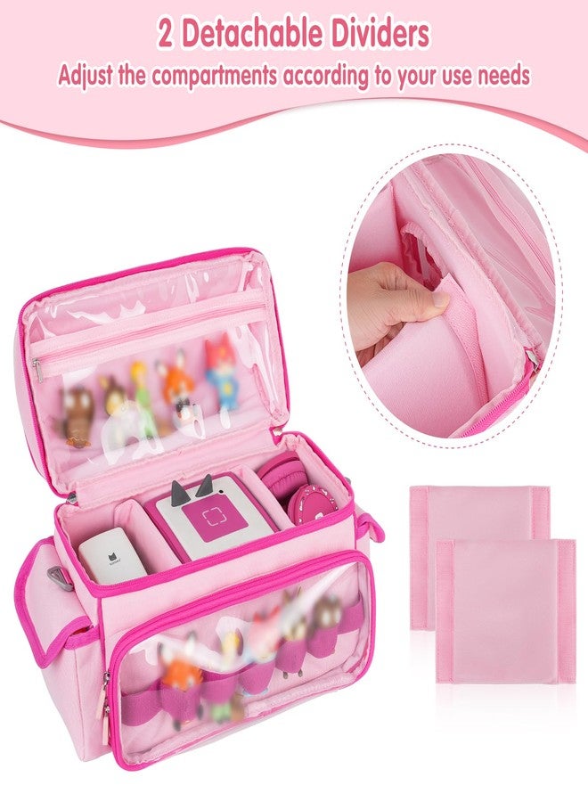 Jaffzora Carrying Case Compatible with Toniebox Starter Set,Cute Storage Bag for Tonies Figures Characters,Tonies Headphones & Accessories, Pink(Bag Only) - Image 3
