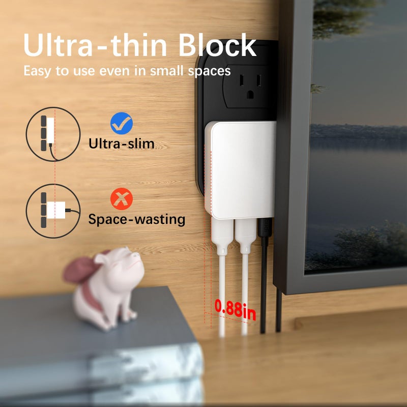 BUDI Flat USB C Wall Charger, 34W 4-Port USB Charger Block, Fast Charging Block with 20W Port Power Delivery and Dual Type-C for iPhone 16/15/14/13/12/11/Pro Max/XS/XR/8/7,Tablets - Image 3