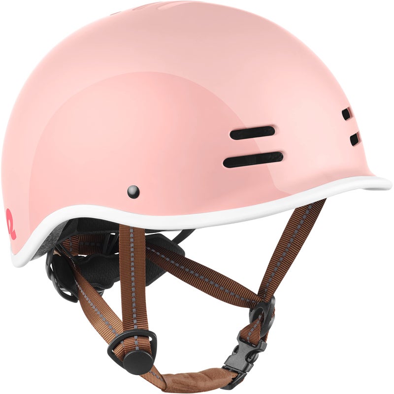 Retrospec Remi Kids' Bike Helmet for Youth Boys & Girls- Bicycle Helmet with Built-in Visor and Adjustable Reflective Straps for Skateboarding, Scooters, Rollerblading - Blush - 49-53cm - Image 1