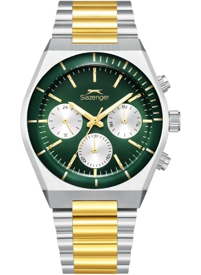 Slazenger Slazenger Men's Watch, Multi Function Display and Metal Strap - SL.9.2484.2.03, Silver/Gold