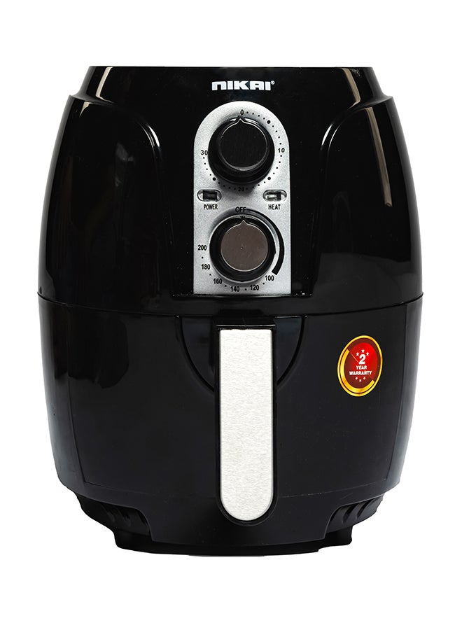 NIKAI 3 Liter Air Fryer, Detachable Frying Basket, Non-Stick Coated Pan, Overheating Protection 3 L 1300 W NAF2501M Black - Image 1