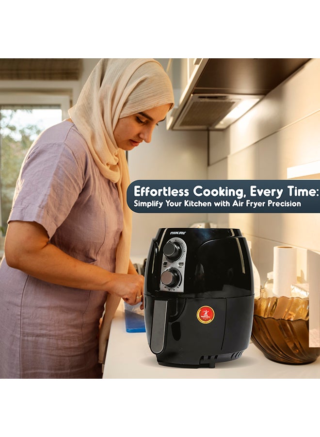 NIKAI 3 Liter Air Fryer, Detachable Frying Basket, Non-Stick Coated Pan, Overheating Protection 3 L 1300 W NAF2501M Black - Image 5